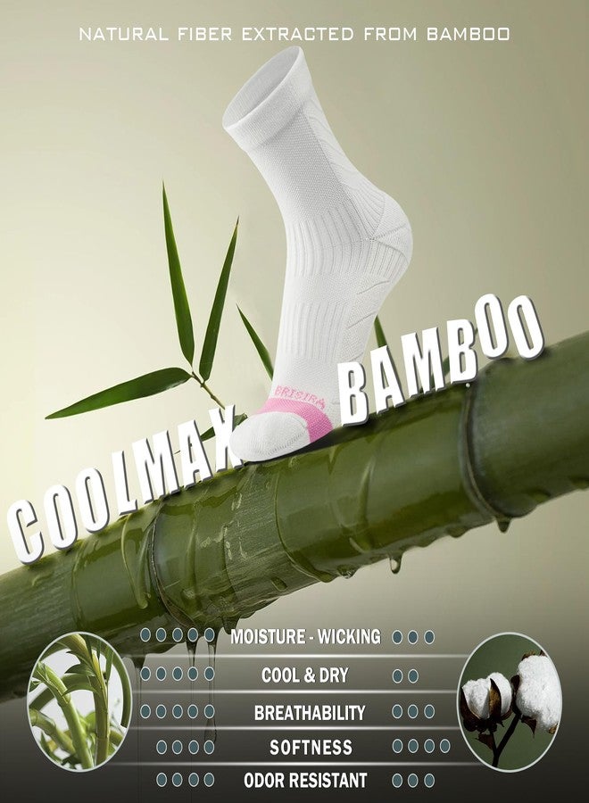 BRISIRA Coolmax Bamboo Viscose Running Compression Quarter Socks Women Moisture Wicking Anti Blister Athletic Ankle Cushion - Image 2